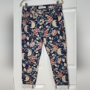 Vintage America Wonderland floral skinny ankle denim jeans pants women's…